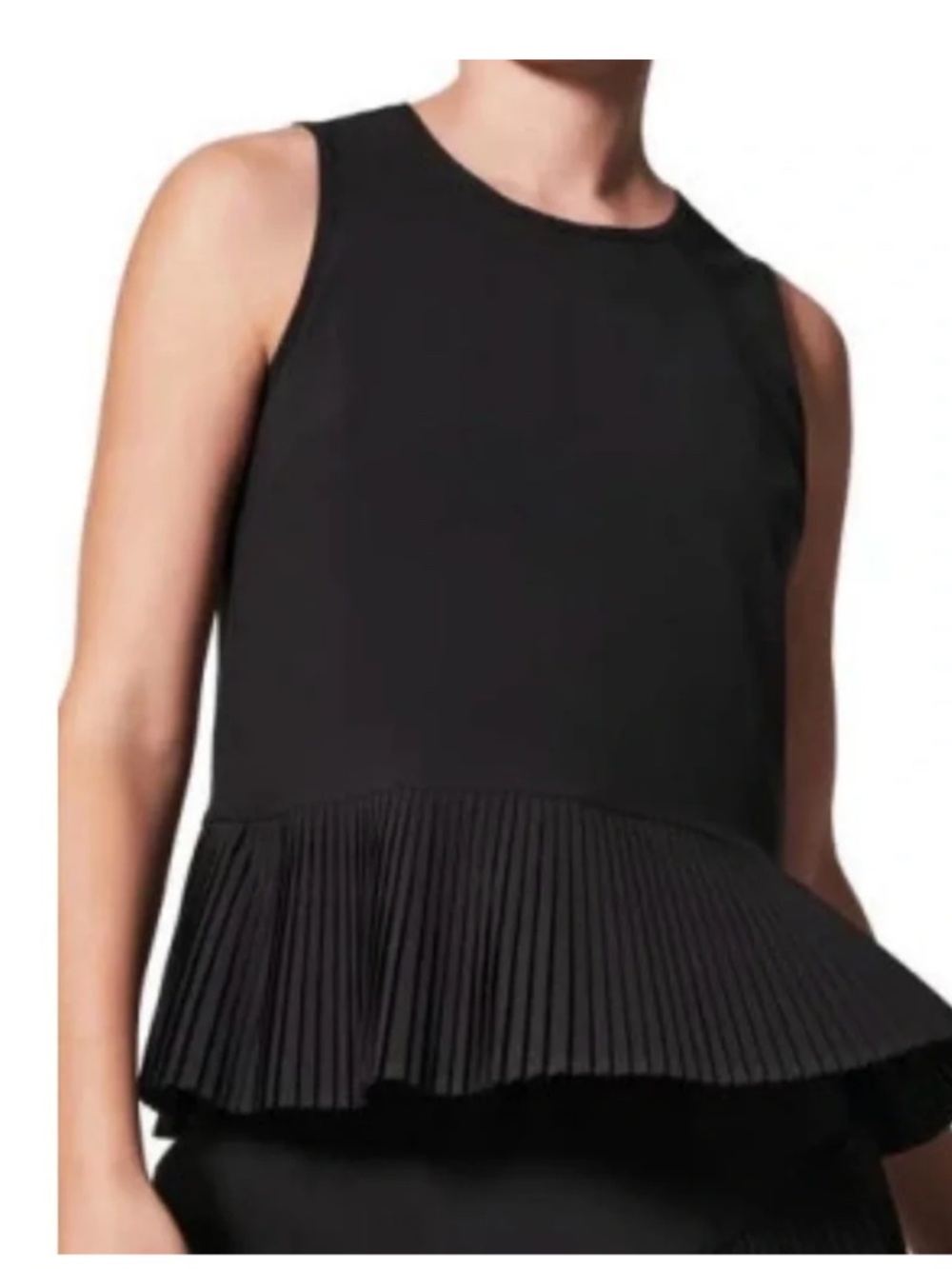 SPANX Yes Pleats Peplum Tank in Very Black XL